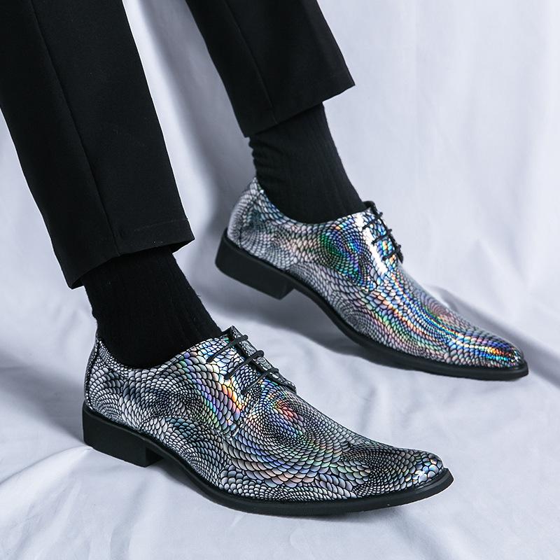 Large Size Men's Shoes Casual Leather Shoes Men's Fashion Pointed Small Leather Shoes Trendy Fashion Casual Shoes Groom Shoes