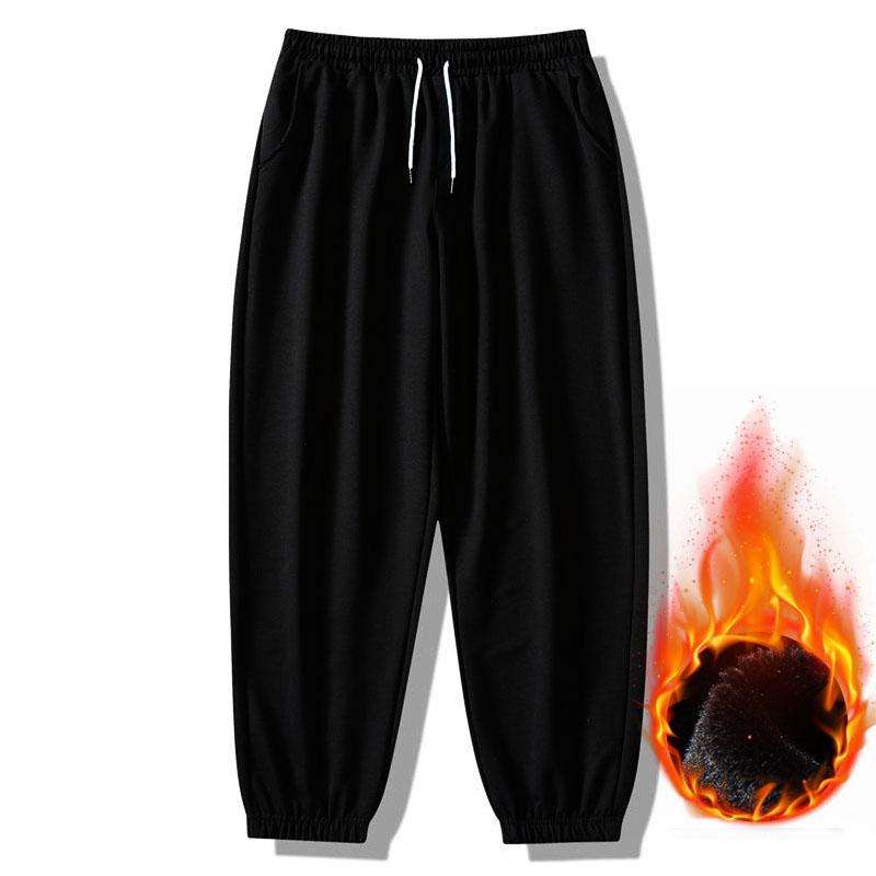 Pánské podzimní a zimní termo oblečení do posilovny, silné kalhoty, flexibilní streetwear a sametové ležérní tepláky, sportovní oblečení, tepláky pro muže