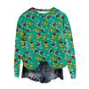 Women's Fashion Round Neck Pullover Top Long Sleeve Tee Christmas Printed Sweatshirt