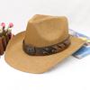 Men'S Western Cowboy Hat, Straw Painted Retro Outdoor Hat, Straw Hat