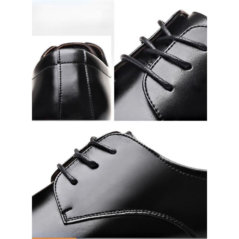 Men's Genuine Cow Leather Lace-up Casual Shoes, Non-slip, Comfortable & Lightweight, Versatile Leather Footwear