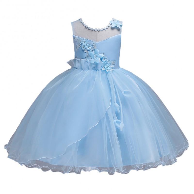 Girls Princess Tulle Dress Kids Formal Party Gown Weddings Birthdays