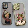 Oil Painting Flower Girl Phone Case For iPhone 16 15 12 11 13 14 Pro Max Mini X XS XR 15 14 8 Plus Shockproof Translucent Covers