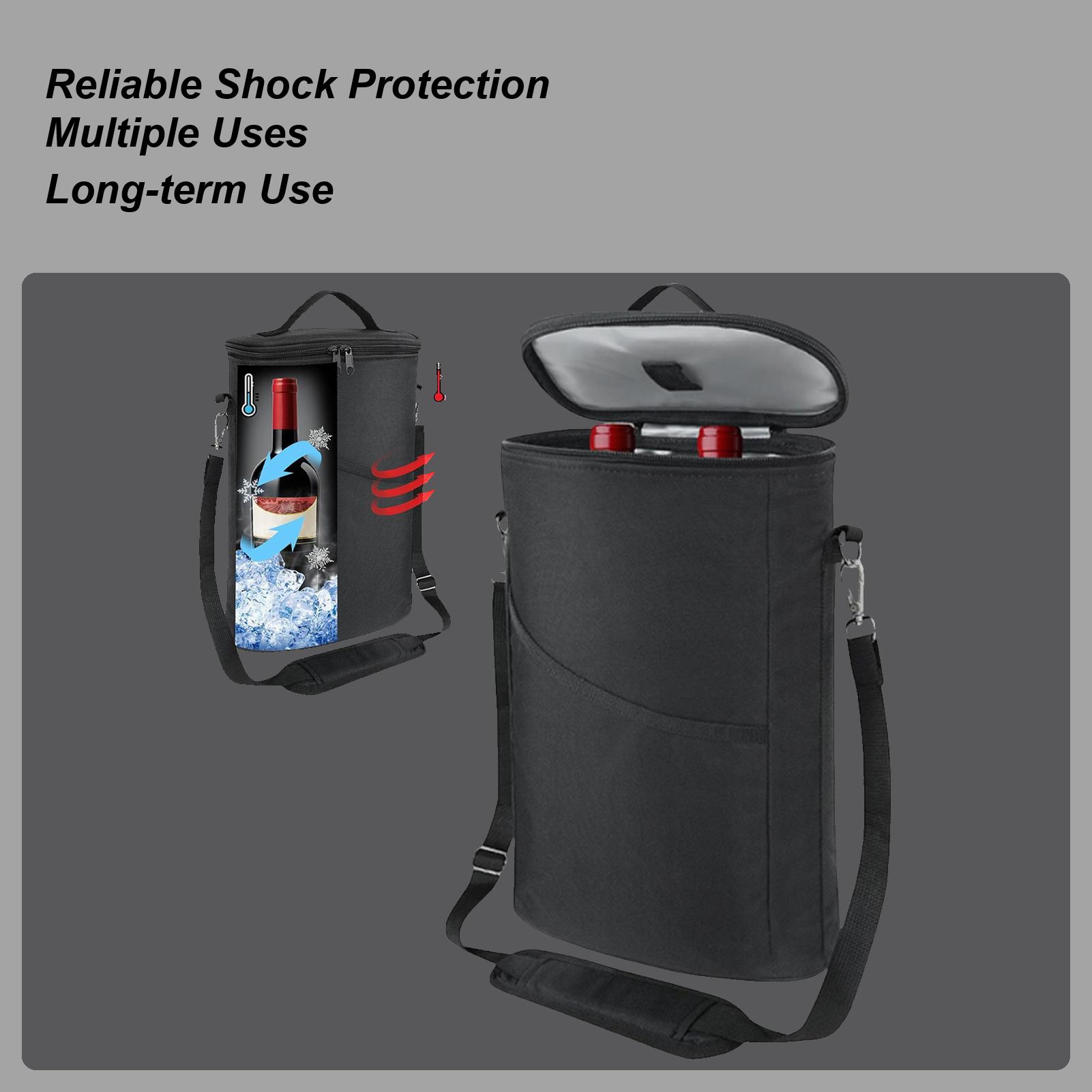 

Portable Wine Cooler Bag Insulated Thermal Carrier for 2 Bottles Wine Outdoor Party Travel Portable Wine Tote Bag CHINA