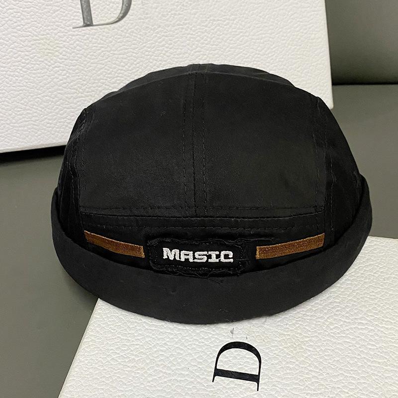 

New design patch cap for women, versatile and face-slimming, Japanese street style cap, trendy for men M（56-58cm） чёрный
