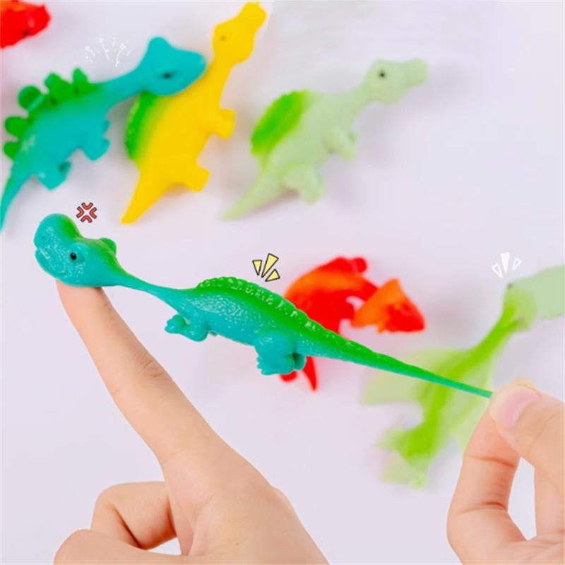 6 stk Katapultfinger Dinosaur Dekompresjon Kreativ Spøk Utlufting Morsom Veggklistrende Leker For Barn Og Studenter Gaver