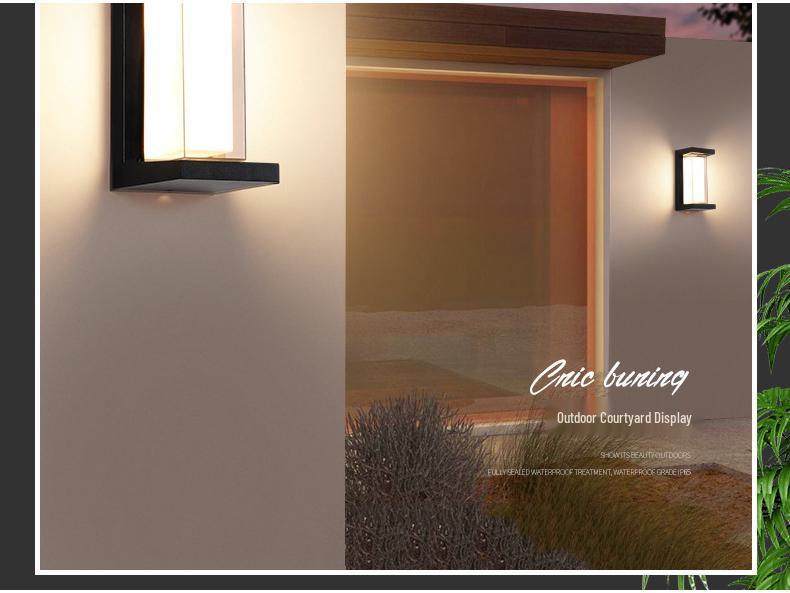 Waterproof Minimalist LED Wall Light with Smart Sensor for Outdoor Use