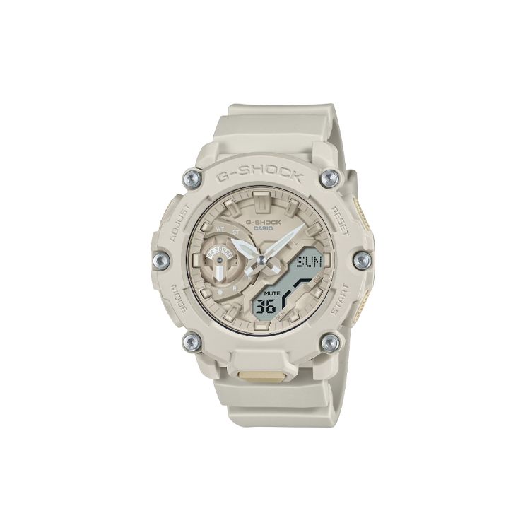 Casio G-Shock Dual Display Series 200M Water Resistant Quartz Watch Resin Strap Unisex Watches Gray GA-2200NC-7AJF Gray Dial