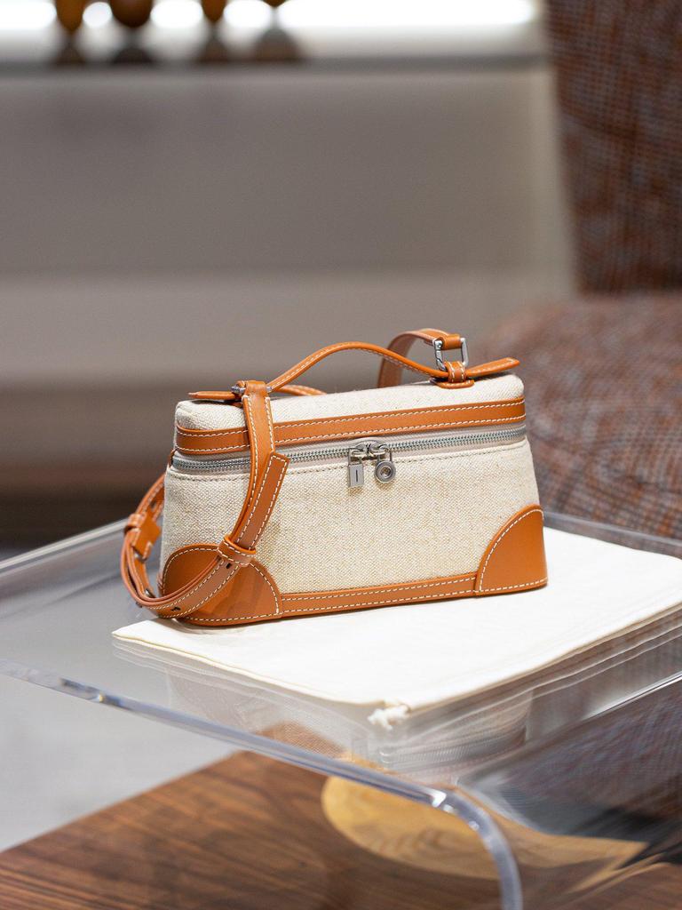 2025 Sommer Damen LP19 Canvas Rindsleder Patchwork Hand-Crossbody-Tasche