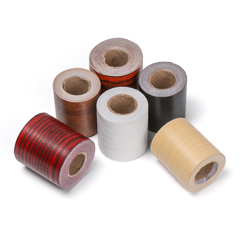 5cm*5m PVC Simulated Wood Grain Skirting Line Stickers Waterproof Self-adhesive Wall Border Stickers Living Room Home Decor