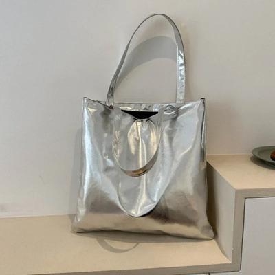 Borse tote lucide per le donne Borsa per la spesa ad alta capacità alla moda in pelle PU Borse a mano Borsa casual da donna Borsa a tracolla per ragazze
