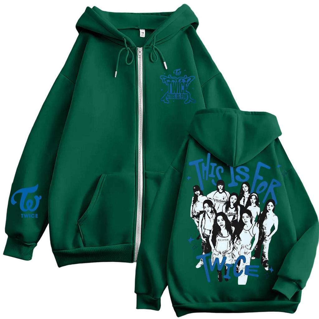 Damen Casual Mode Bedrucktes Langarm-Kapuzensweatshirt mit Reißverschluss