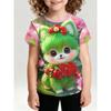 Fashion Children's Clothing Crew Neck Short Sleeve 3D Casual Color Printing Casual Short Sleeve Crew Neck T-Shirt