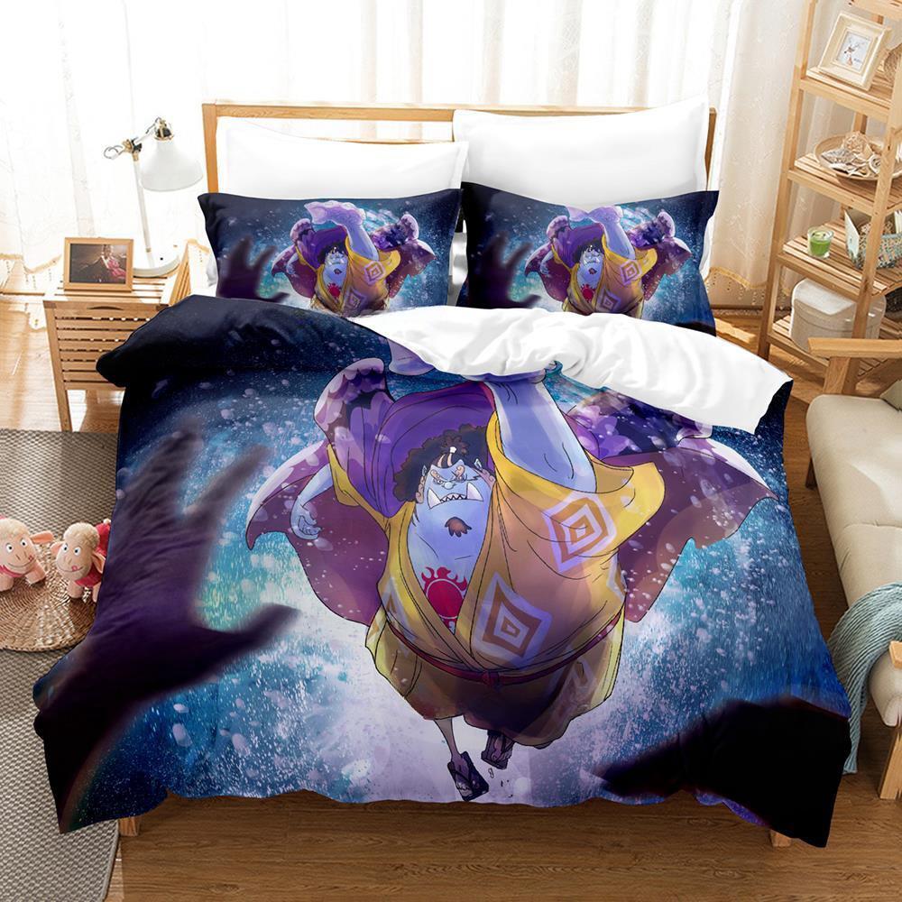 Nowy Zestaw Pościeli Jinbe Pojedynczy Bliźniak Pełny Queen King Size Zestaw do Łóżka Dorosły Dziecko Sypialnia Zestawy Poszewek na Kołdrę Zestaw Arkuszy do Łóżka z Nadrukiem 3D Anime
