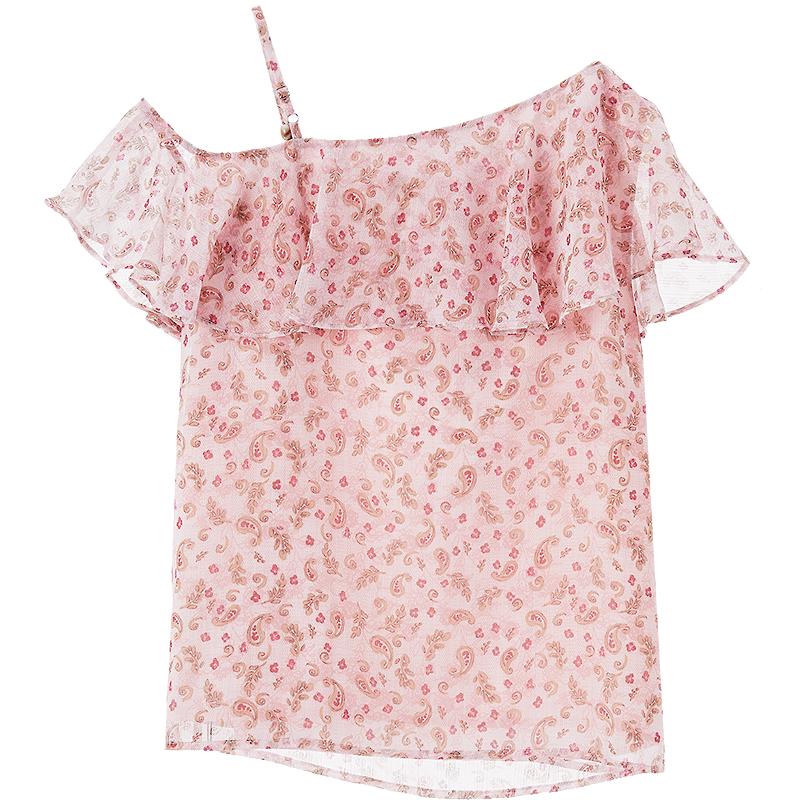 Betu Women s Off-Shoulder Ruffle Chiffon Blouse S розовый