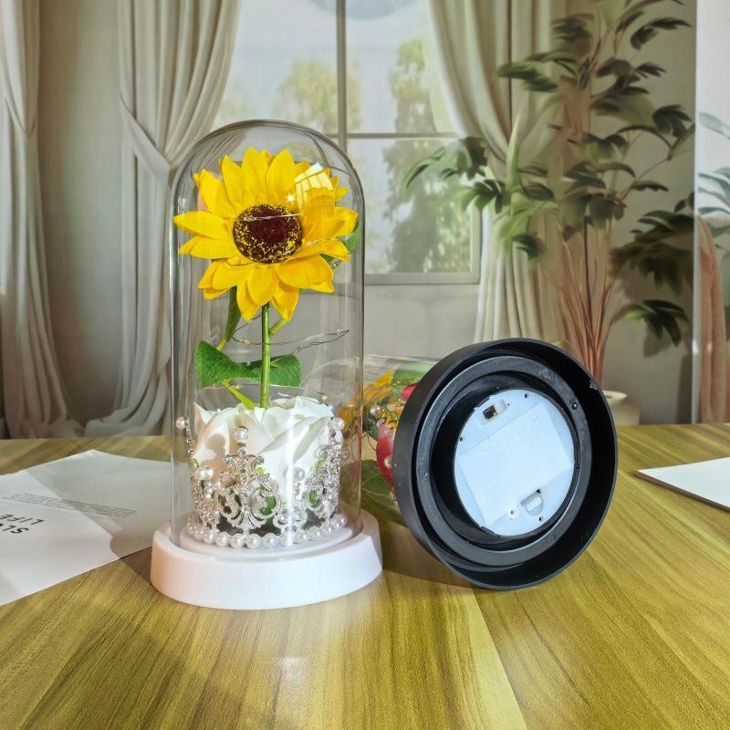 Acrylic Cover Sunflower Mother's Day Valentine's Day Gift Creative Ornament Eternal Flower Sunflower