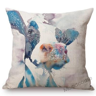 Nordische Aquarell Schöne Kuh Malerei Heim Dekoration Sofa Überwurf Kissenbezug Ölgemälde Baumwolle Leinen Stuhl Sitzkissenbezug