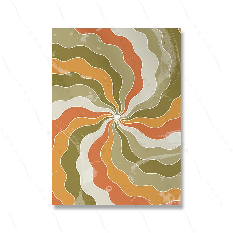 70s Flower Psychedelische Disco Art Poster Fashion Vintage Orange Butterfly Colorful Canvas Painting Room Home Decor No Frame