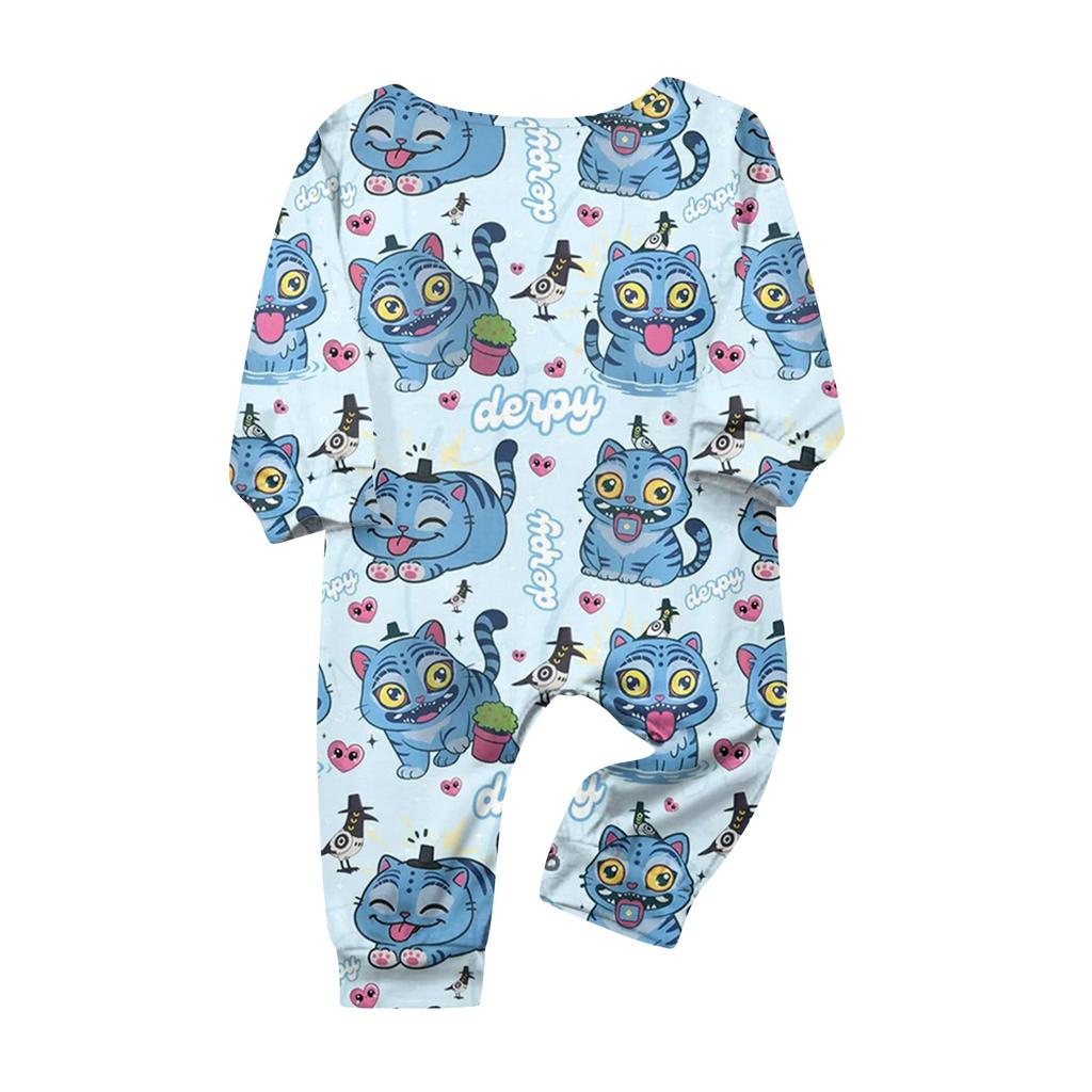 Prints Family Matching Long Sleeve Tops+Pants Set Family Matching Sets
