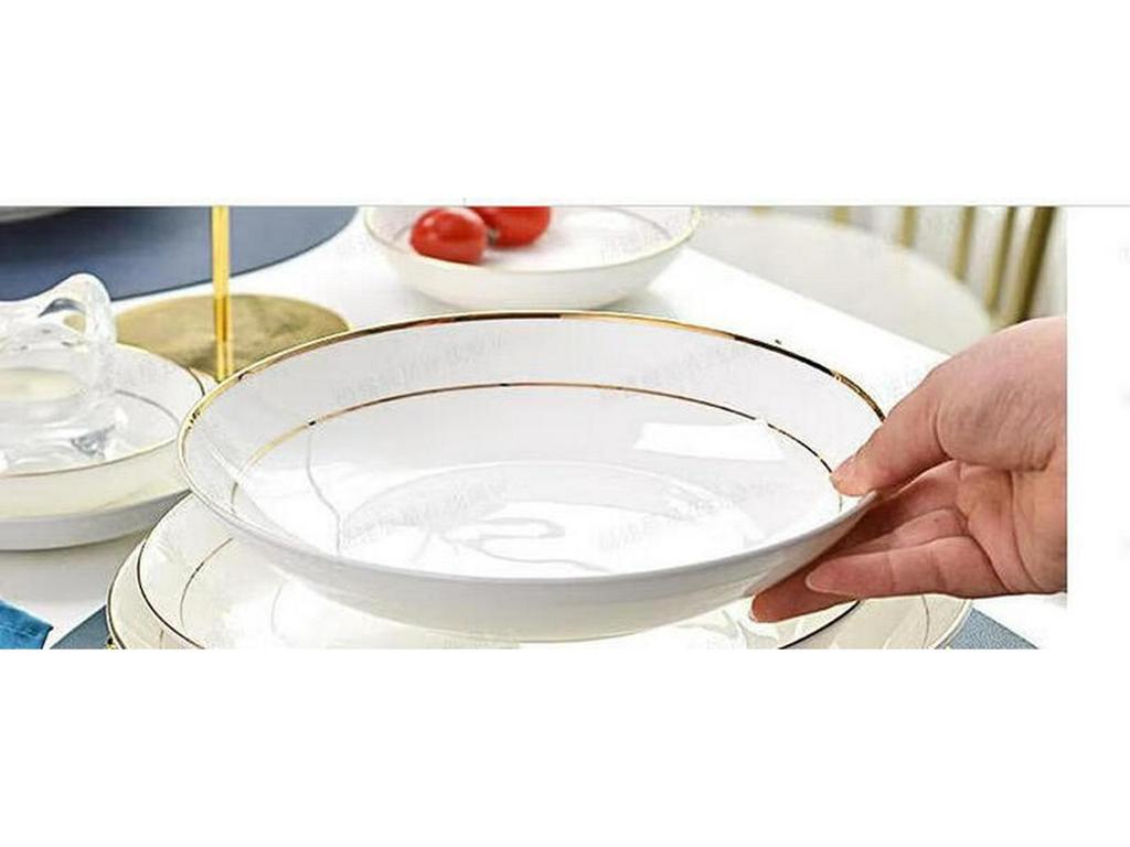ZLIII Gold Rim Bone China Dinner Plate