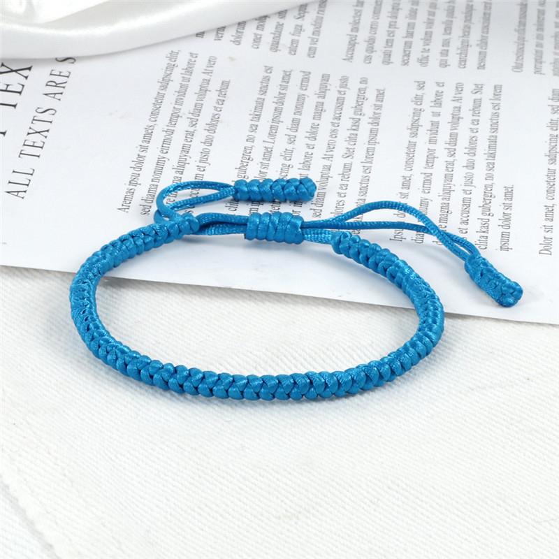 Blue Rope Knots Bracelet Women Lucky Handmade Braided Tibetan Buddhist Adjustable Bracelets Bangles For Men Fashion Jewelry Gift