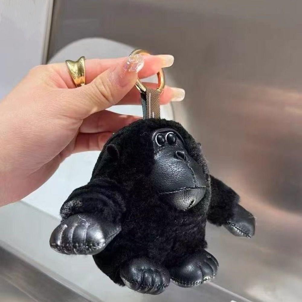 Stuffed Animals Plush Monkey Toy Real Wool Fur Key Chains Gorilla Fur Key Chains Car Keyring