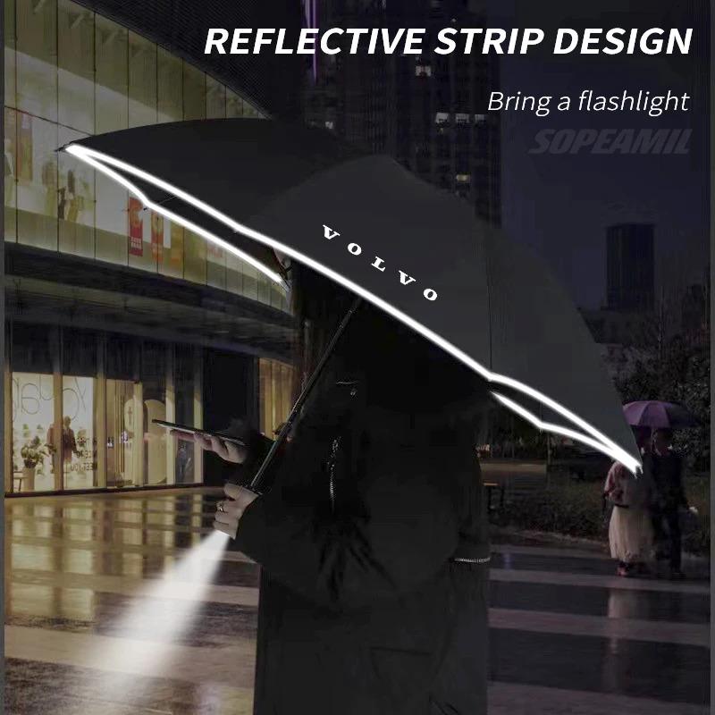 Volvo XC40 XC60 XC70 XC90 V40 V60 V70 V90 S40 S60 S80 S90 C30 C70 Car Led Light Umbrella Automatic Folding Sunshade Accessories