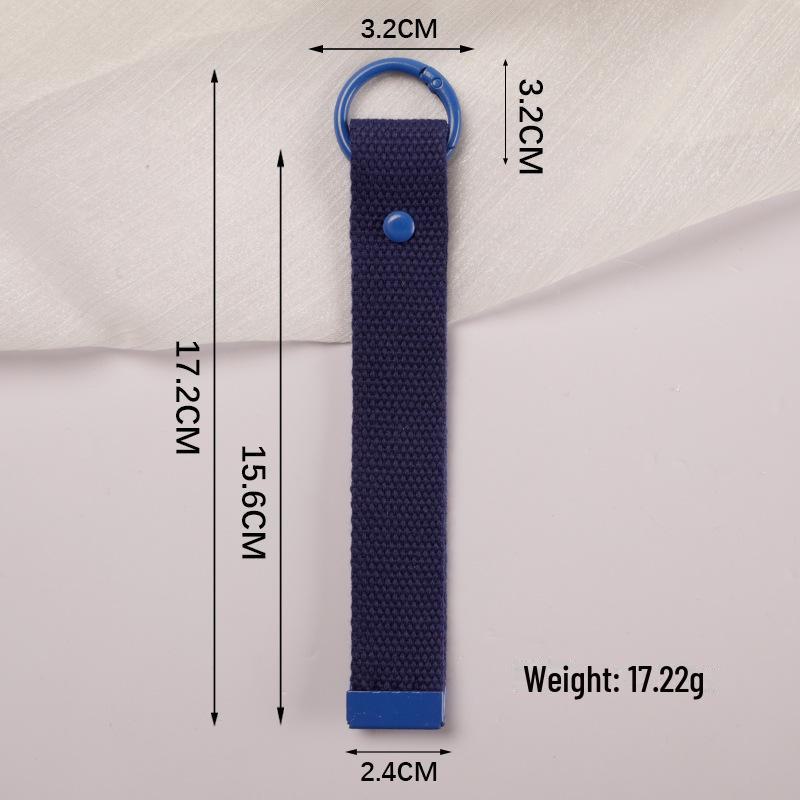 Personalized Pure Cotton Canvas Belt Keychain with Contrast Colors – Handmade INS Style