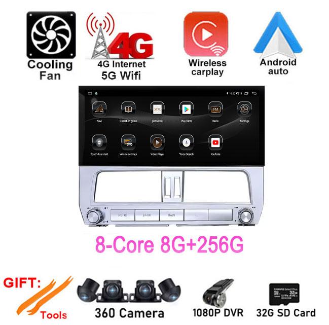 12.3'' For Toyota Prado 2018 Android 14 DSP Car Radio Multimedia Video Player GPS Navigation Stereo WiFi BT Carplay Auto