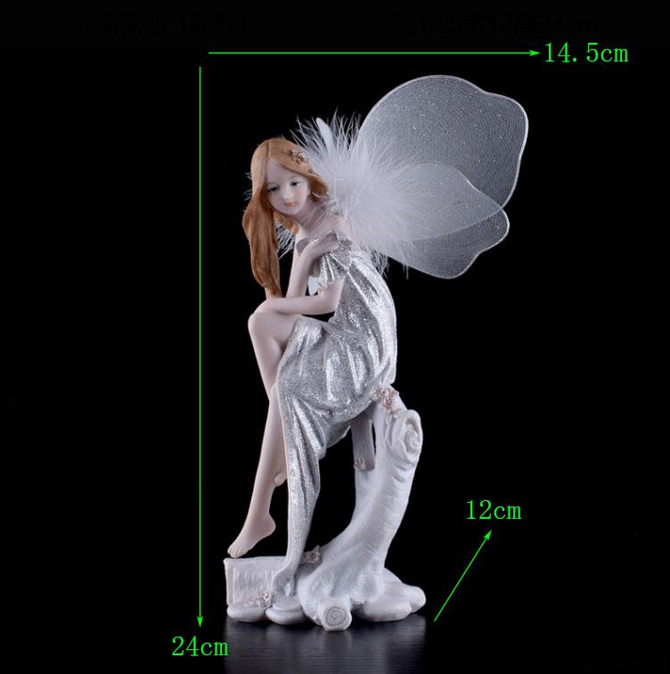 Europe Flower Fairy Beauty Angel Figurines Decoration Resin Home Crafts Desktop Cute Ornament Birthday Wedding Gift Accessories