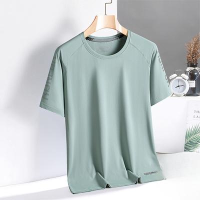 Quick-drying Clothing Ice Silk T-shirt for Men Outdoor Sports Fitness Short-sleeved Round Neck T-shirt Ice Silk Casual Top for Men