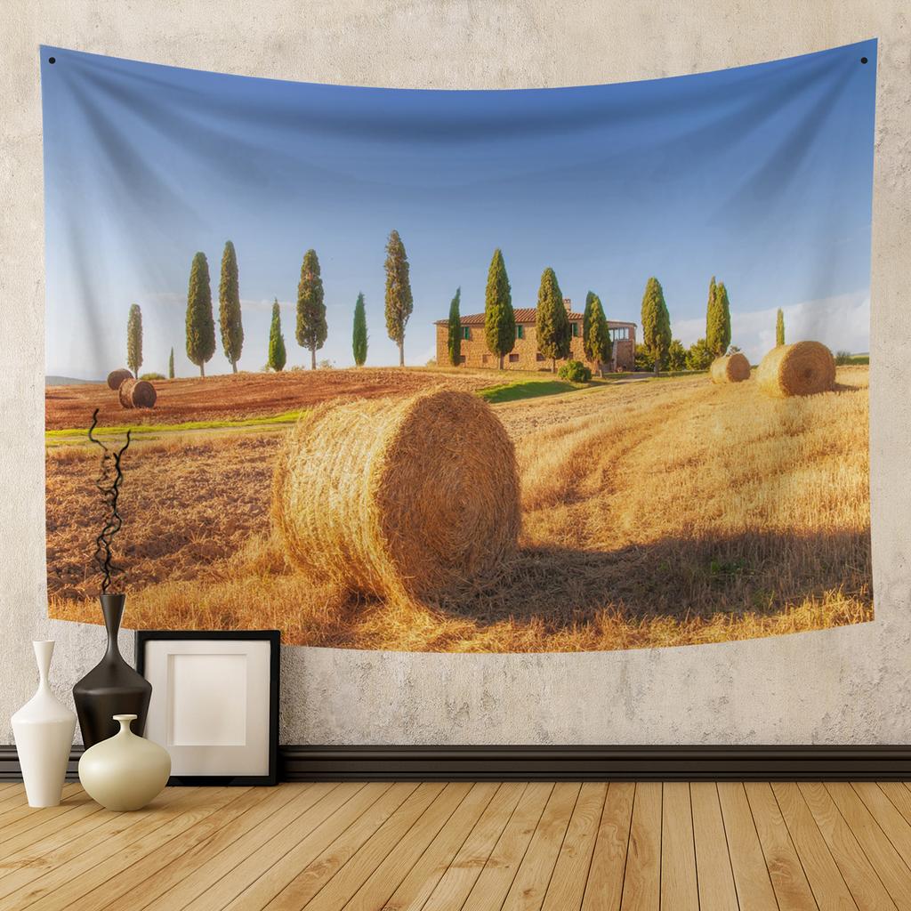 Autumn Forest Tapestry Wall Hanging Natural Fallen Leaves Landscape Hippie Tapestry Colorful Living Room Hanging Wall Tapestry