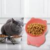Pet Bowl Cartoon Cat Shape Tilted Anti-overturn Raised Base Protect Cervical Spine Cats Dogs Water Food Feeding Dish Plate Pet Supplies