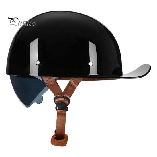 

Винтажный мотоциклетный шлем для езды на велосипеде, катания на роликах, бейсболка с открытым лицом, легкий шлем для мужчин и женщин, велосипедный скутер, полушлем L чёрный