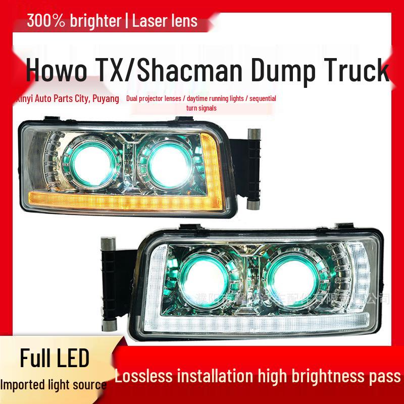 LED Headlight Assembly with Sequential Turn Signal & DRL for Shandeka Dump Truck / Howo TX / TGA