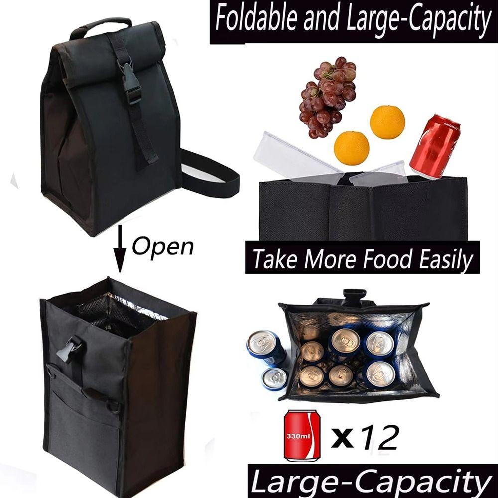 Adjustable Shoulder Strap Collapsible Cooler Lunch Bags Insulated Meal Container  Outdoor