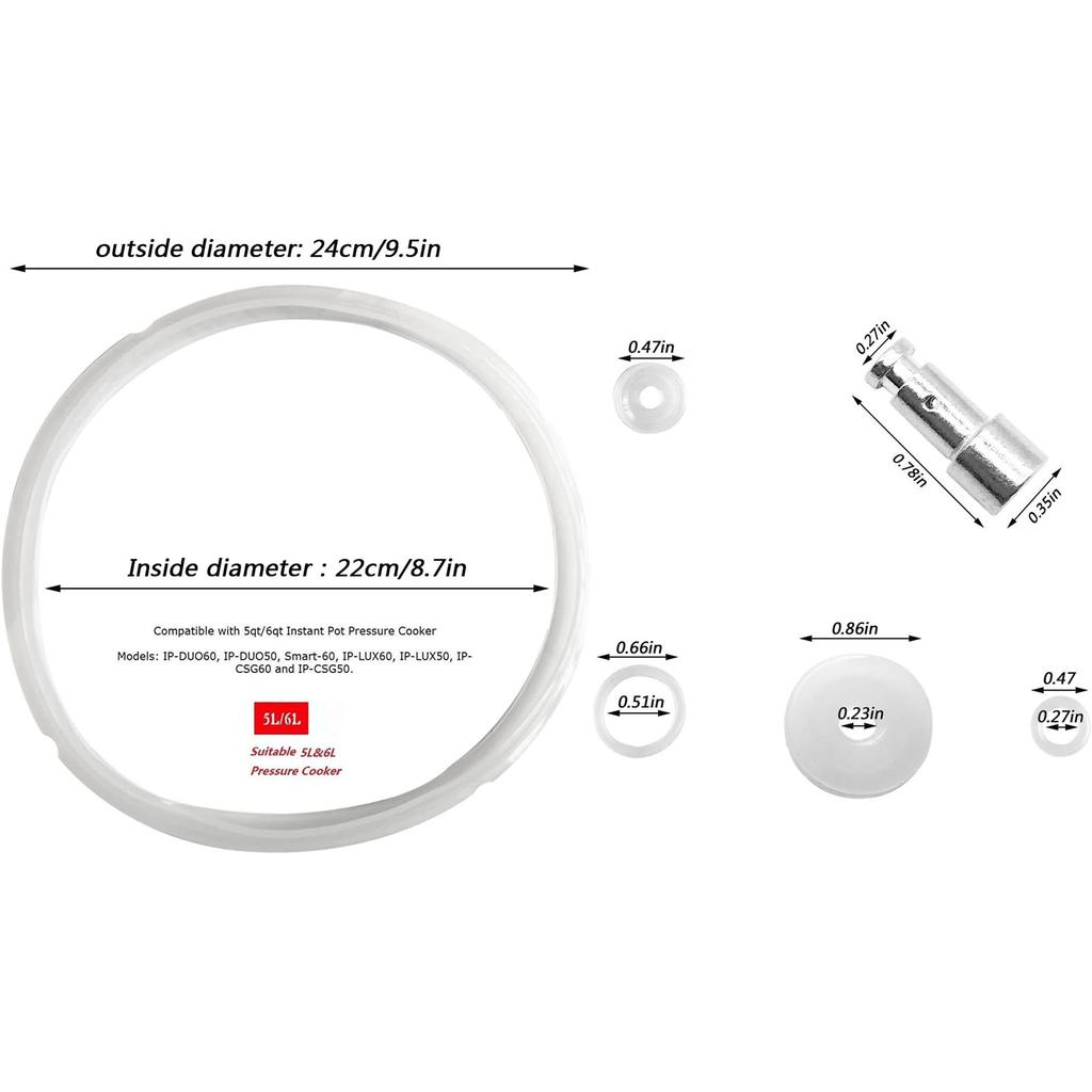 Set plutitoare și etanșare garnitură siliconică transparentă Set de schimb pentru oală sub presiune electrică pentru oală sub presiune electrică de 5/6QT