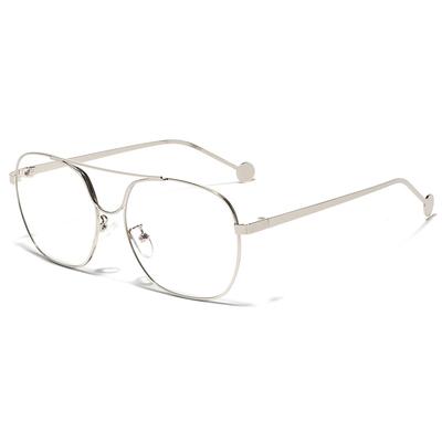 Glasses Large Frame Metal Double Beam Retro Frame Glasses Male College Style Literary Face Covering Flat Mirror Female Ins