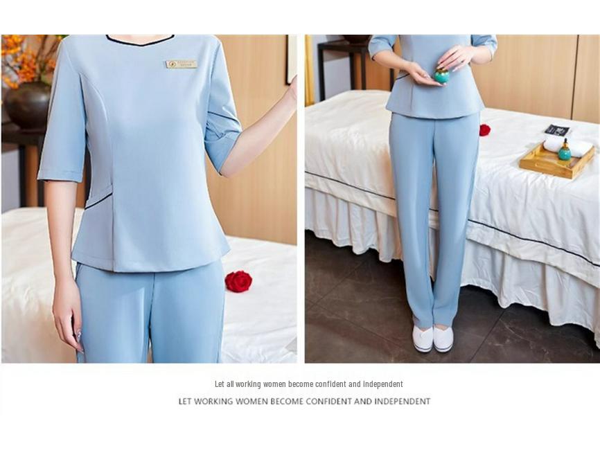 Women's High-End Beauty Spa Technician Pants Set for Head Therapists and Postpartum Recovery.