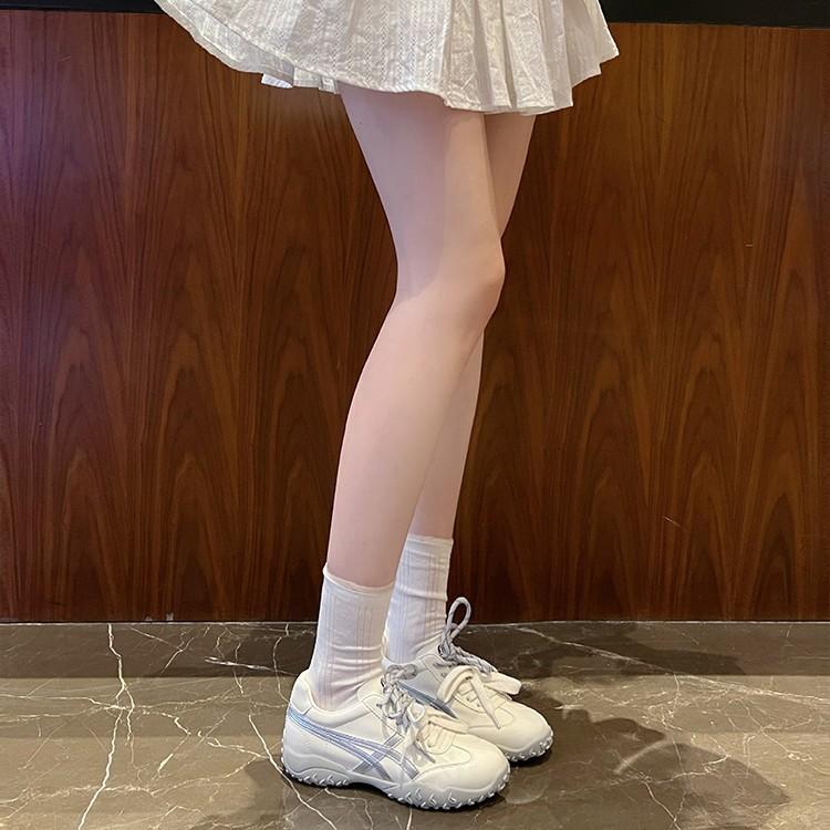 [The Treasure of the Town Store - New in Autumn] Lanjiu Home Soft Leather Forrest Gump Thick-soled German Training Shoes Women's Height Increasi