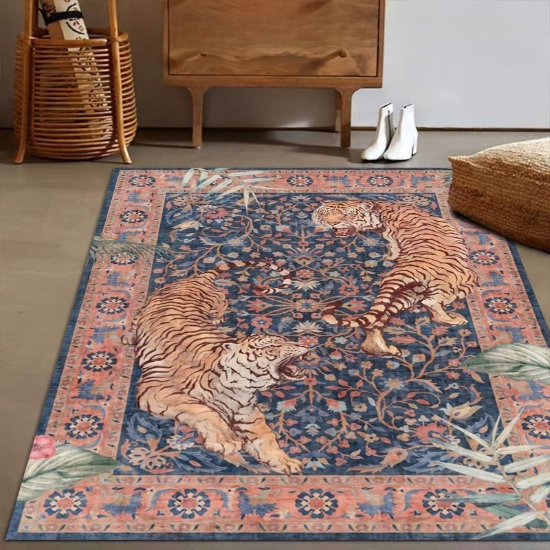 Home Decor Brown Tiger Pattern Large Area Carpet Home Decor, Living Room Mat, Sofa Cushion, Door Mat, Bedroom Mat, Outdoor Rugs
