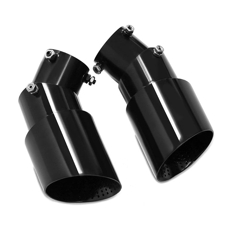 1PCS 1.77-2.55 Inch(4.5cm-6.5cm) Adjustable Inlet Exhaust Tips Bolt-On Design Matte Black Stainless Steel Exhaust Tailpipe Tips
