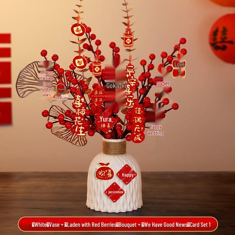Bridal Wedding Gift Potted Plant Ornament for Living Room or Engagement Banquet Decor