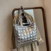 Borse a Spalla Imbottite Marea Space da Donna per Inverno Borse a Mano Nere di Grande Capacità Designer Nylon Cotone Caldo Tote Solido