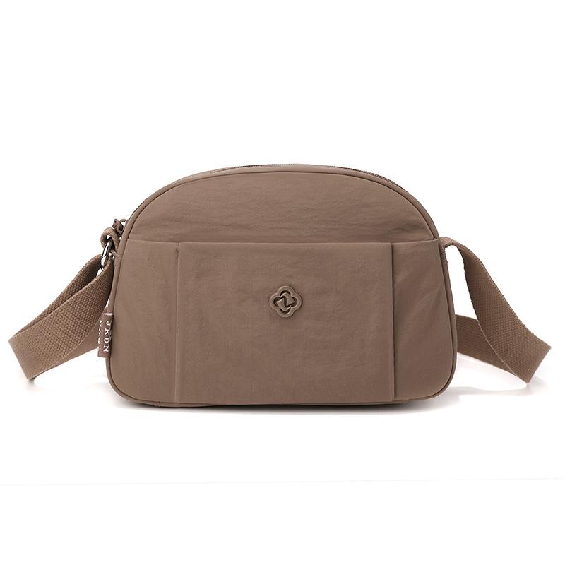 Solid Color Nylon Crossbody Bag Multi Pocket Casual Shoulder Bag for Women