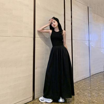Summer Sleeveless Vest Dress, Women's Slimming French Long Dress, Fashionable Casual Dress