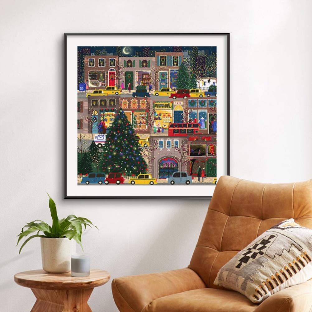 500dílné vánoční pouliční zimní noční puzzle Vzdělávací rodinné herní dekorace dárek pro děti