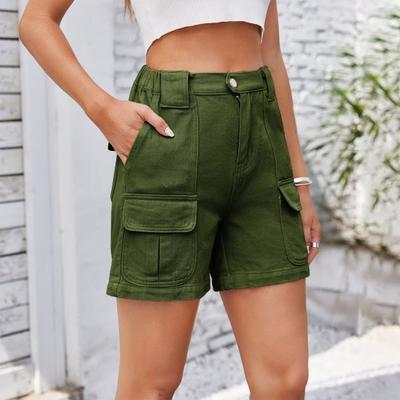 Damen Cargo Shorts Lässige knielange Bermudashorts mit mehreren Taschen Sommer Cargohose mit geradem Bein