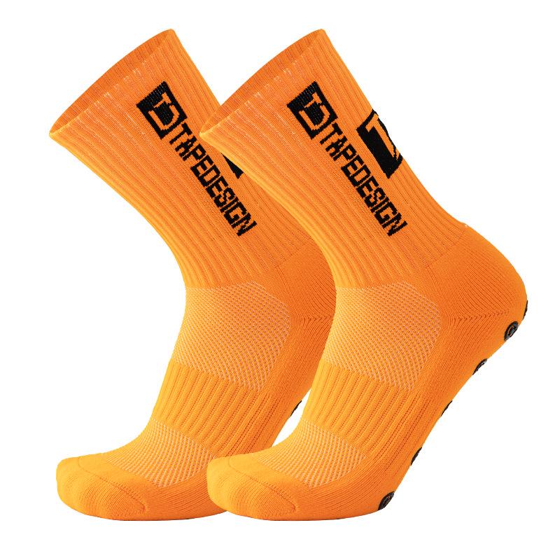 TEMU Thickened Sweat-Absorbing Football Socks with Anti-Odor Silicone Dots Free Size оранжевый