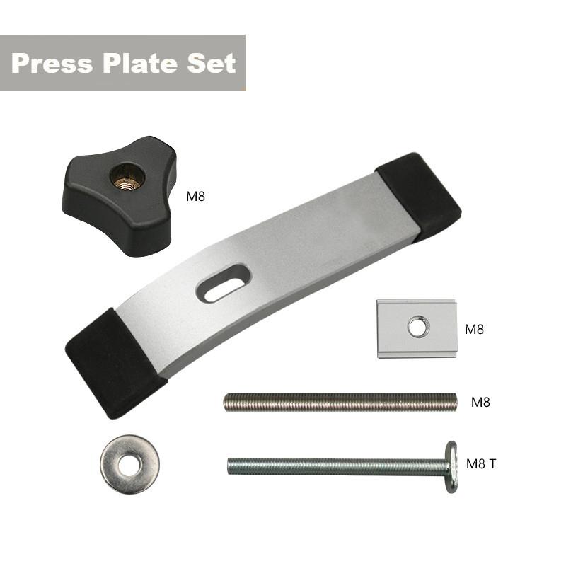 Woodworking T Track Slider M8 T Screw M8 Nut Saw Table Acting Hold Down Clamp for T-Slot T-Track Woodworking DIY Tools